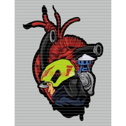 Naklejka na rolete "Strażackie serce" 98cm x 128 cm